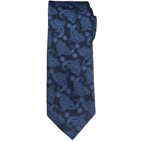 MENS NAVY PAISLEY TIE