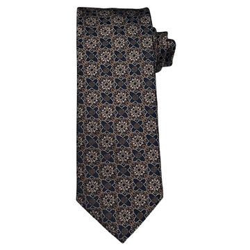 MENS NAVY & BROWN TIE