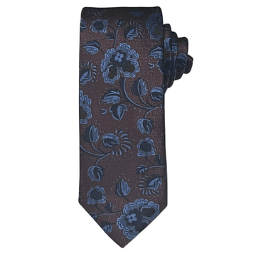 MENS NAVY FLORAL TIE