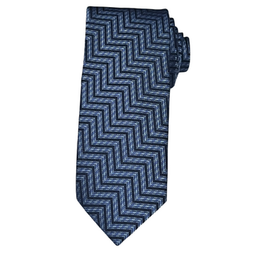 MENS NAVY GEOMETRIC TIE