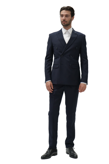 BLACK DOUBLE BREASTED SLIM FIT SUIT