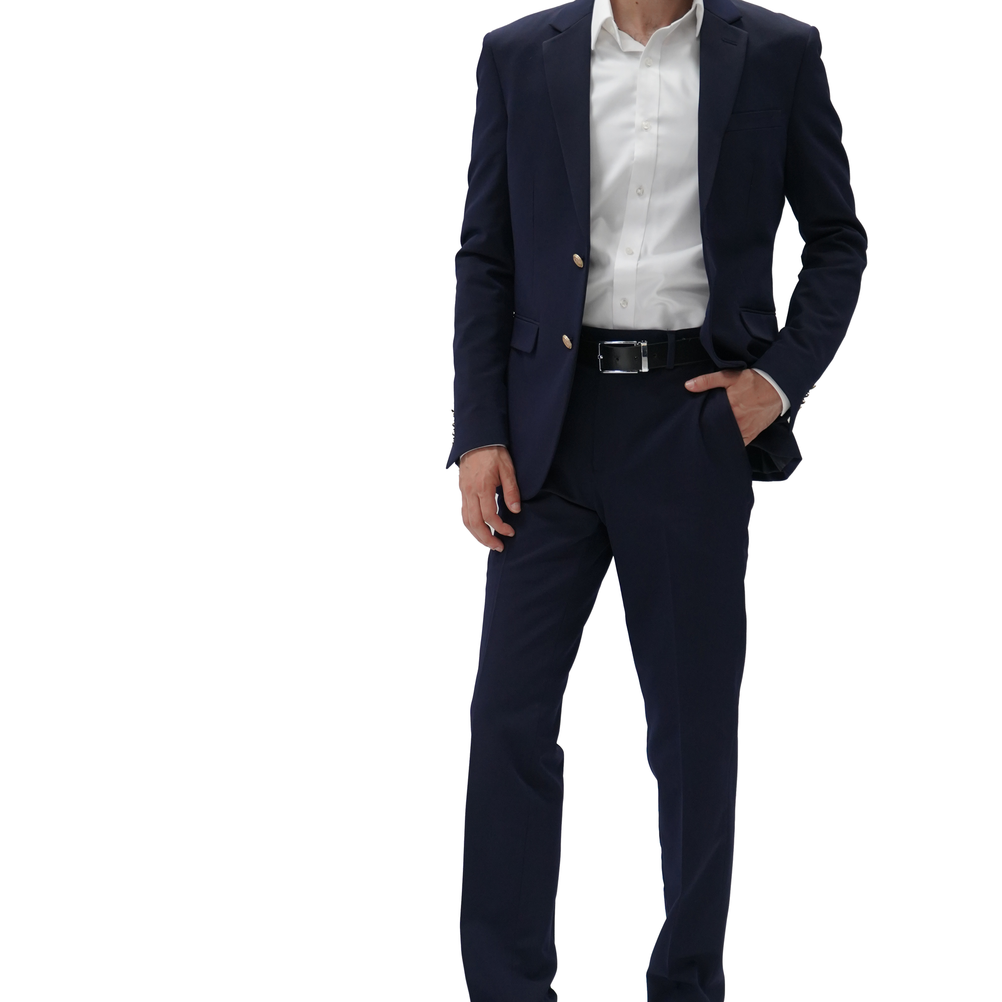 NAVY WITH GOLD BUTTONS SLIM FIT SUIT